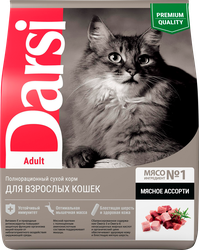 Изображение товара Корм сухой для кошек DARSI Adult Мясное ассорти, 1,8кг