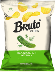 Изображение товара Чипсы картофельные BRUTO Малосольный огурчик, 120г