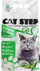 Наполнитель минеральный CAT STEP Комкующийся Compact White Aloe Vera