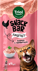 Изображение товара Лакомство для кошек SNACK BAR Паштет из курицы с креветкой, 40г