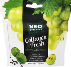 Изображение товара Конфеты NEO-BOTANICA Фруктовые шарики с виноградом и семенами чиа, 55г