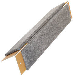 Изображение товара Когтеточка PAW WOW настенная, угловая, плоская, ковролин, серая, 54x21x1,5см