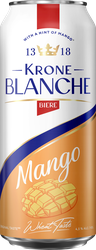 Напиток пивной KRONE BLANCHE BIERE Mango паст. алк.4,5% ж/б