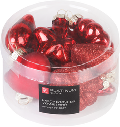 Изображение товара Набор елочных украшений PLATINUM CHOICE 4см, красный/зеленый/золотой, 12шт