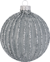 Изображение товара Шар елочный PLATINUM CHOICE Кракле с глиттерными линиями, стекло, 8см
