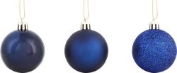 Изображение товара Шар елочный HOMECLUB пластик, 5см, перламутр/глиттер, синий