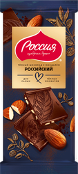 Изображение товара Шоколад темный РОССИЯ ЩЕДРАЯ ДУША с миндалем, 75г
