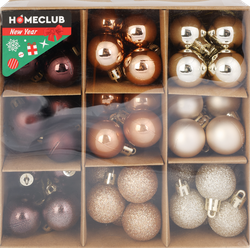 Изображение товара Набор шаров HOMECLUB пластик, 3см, кремовый/коричневый, 54шт