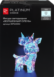 Изображение товара Фигура светодиодная PLATINUM CHOICE Волшебный олень 100microLED 40см, холодный белый, IP20, на батарейках