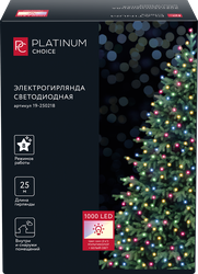 Изображение товара Электрогирлянда PLATINUM CHOICE 1000LED, 25м, теплый/мульти, 8 режимов, таймер, IP44