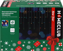 Изображение товара Электрогирлянда HOMECLUB Бахрома, 175LED, 7,5x0,5м, мультиколор, 8 режимов, соединяемая, IP44