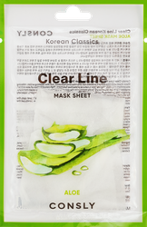 Изображение товара Маска тканевая для лица CONSLY Увлажняющая с экстрактом алоэ, 25мл