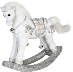 Изображение товара Фигура новогодняя HOMECLUB Лошадка-качалка, пенопласт, полиэстер, 30см