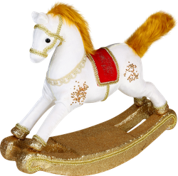 Изображение товара Фигура новогодняя HOMECLUB Лошадка-качалка, пенопласт, полиэстер, 35см