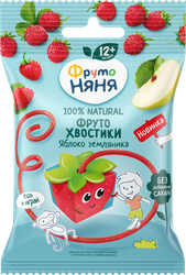 Изображение товара Фруктовые кусочки ФРУТОНЯНЯ Хвостики, яблоко-земляника, с 12 месяцев, 15г