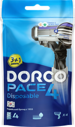 Изображение товара Станки одноразовые для бритья мужские DORCO 4 лезвия, 4шт