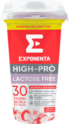 Изображение товара Напиток кисломолочный EXPONENTA HIGH-PRO Клубника, земляника, без лактозы, обезжиренное, без змж, 250г