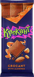 Изображение товара Шоколад молочный КРОКАНТ с миндалем и соленой карамелью, 90г