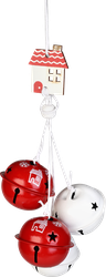 Изображение товара Подвеска новогодняя HOMECLUB с бубенчиками, дерево, 29см, в ассортименте