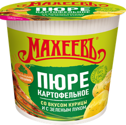Изображение товара Пюре картофельное МАХЕЕВЪ со вкусом курицы и зеленым луком, 40г