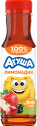 Изображение товара Напиток сокосодержащий АГУША Лимонадик, яблоко, клубника, арония и шиповник, с 3-х лет, 300мл