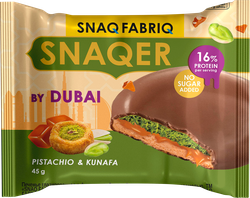Изображение товара Печенье протеиновое SNAQ FABRIQ с фисташковой пастой с хрустящим тестом и карамелью, глазированное, 45г