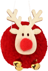 Изображение товара Набор украшений HOMECLUB Олени с красным носом, красные, 5см, 4шт