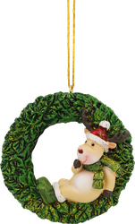 Изображение товара Украшение елочное HOMECLUB Олень в носочках, 8,5см, в ассортименте