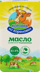 Изображение товара Масло сливочное КОРОВКА ИЗ КОРЕНОВКИ Традиционное 82,5%, без змж, 400г