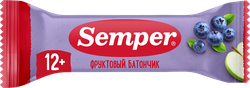 Изображение товара Батончик фруктовый SEMPER Яблоко и черника, с 12 месяцев, 15г