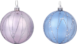 Изображение товара Шар елочный HOMECLUB глиттерные узоры, 8см, жемчужный