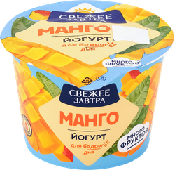Изображение товара Йогурт СВЕЖЕЕ ЗАВТРА Манго 2,6%, без змж, 180г