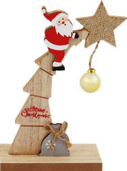 Изображение товара Сувенир новогодний HOMECLUB Санта на елке, дерево, 15см