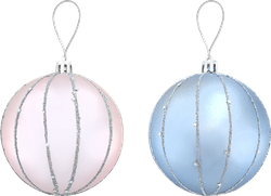 Изображение товара Шар елочный HOMECLUB Звездный путь, пластик, розовый/золотой, 8см