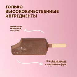 Мороженое ЭКОНИВА Пломбир шоколадный в шоколаде 12%, без змж, эскимо, 80г