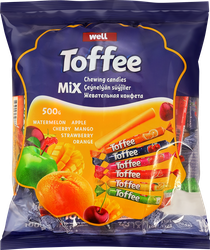Изображение товара Конфеты жевательные TOFFEE Stick с начинкой микс, 500г