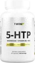 Биологически активная добавка 1WIN 5-HTP с магнием и витаминами группы В, в капсулах, 60шт