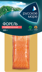 Изображение товара Форель Радужная слабосоленая подкопченная РУССКОЕ МОРЕ филе-кусок, 150г