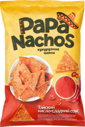 Изображение товара Чипсы кукурузные PAPA NACHOS Тайский кисло-сладкий соус, 150г
