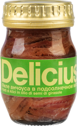 Изображение товара Анчоус DELICIUS филе в подсолнечном масле, 90г