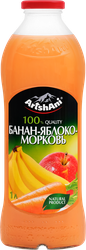 Изображение товара Нектар ARTSHANI Банан, яблоко, морковь с мякотью, с 3 лет, 1л