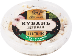 Изображение товара Шпик соленый КУБАНЬ ЩЕДРАЯ Закусочный, нарезка кубиками, 150г