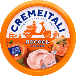 Сыр CREMEITALI творожный Крем сыр с лососем без змж