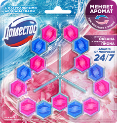 Изображение товара Блок для очищения унитаза ДОМЕСТОС Power 5 трио Цветочный букет, 150г