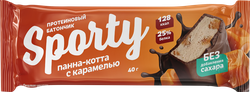 Батончик протеиновый SPORTY Панна-котта с карамелью, глазированный, 40г