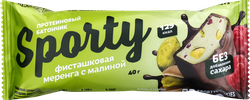Батончик протеиновый SPORTY Фисташковая меренга с малиной, глазированный, 40г