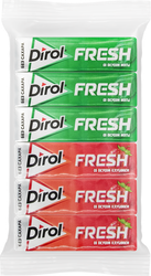 Жевательная резинка DIROL Fresh ассорти со вкусом мяты и клубники, 81,6г