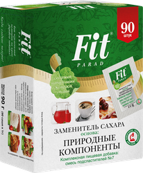 Заменитель сахара FITPARAD №7 0 кКал, в саше, 90х1г