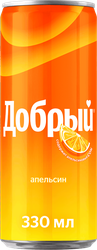 Изображение товара Напиток ДОБРЫЙ Апельсин с витамином С, с пониженной калорийностью сильногазированный, 0.33л