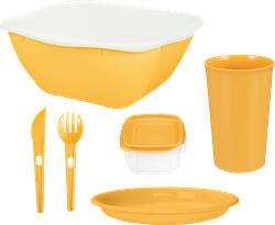 Изображение товара Набор для пикника PHIBO 19 предметов (тарелка, стакан, вилка, нож, салатник)